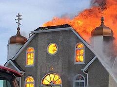 Thorhild church destroyed by fire