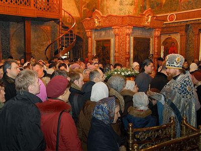 Божественная литургия на Сретение Господне в Сретенском монастыре