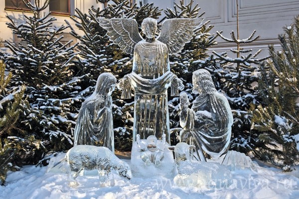 Some manger scenes are made of ice.