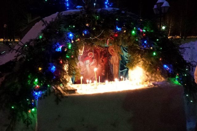 A manger scene in Tomsk
