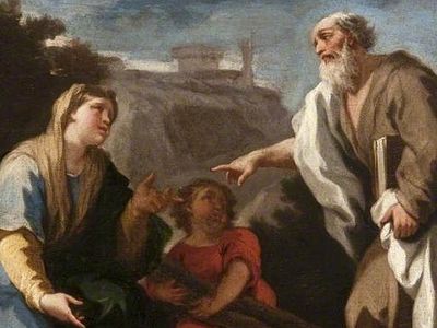 On St. Elias and the Widow Gathering Two Sticks of Wood