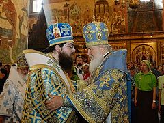 On Dormition Day Patriarch Kirill and Metropolitan Rostislav of the Czech Land and Slovakia celebrate Divine Liturgy at Kremlin Cathedral of the Dormition