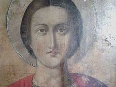 Icon of St. Panteleimon shedding tears in Greece