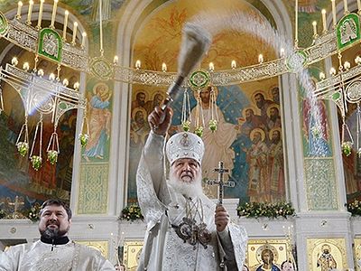 Святейший Патриарх Кирилл в Сретенском монастыре