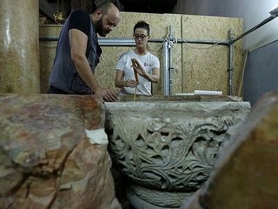 В храме Рождества Христова обнаружили 1500-летнюю купель для крещения