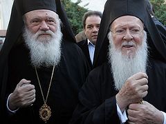 Greek hierarchs calling on Abp. Ieronymos not to concelebrate with Pat. Bartholomew on Saturday
