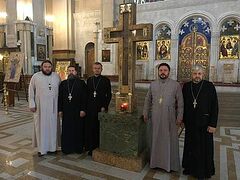 Clergy of canonical Ukrainian Church serve with Patriarch Ilia of Georgia