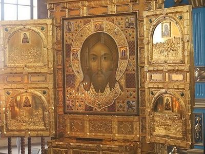 В Благовещенскую епархию принесена главная икона Вооруженных сил России «Спас Нерукотворный»