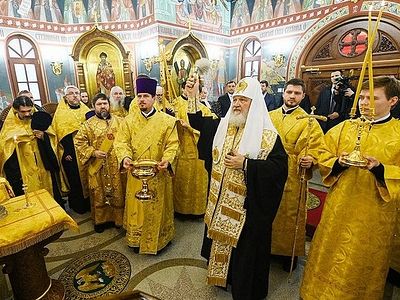 Патриарх Кирилл освятил храм святителя Николая Чудотворца на территории главного офиса компании «ФосАгро» в Москве