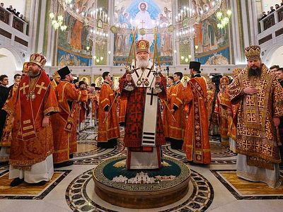 Патриаршее богослужение в Сретенском монастыре в день памяти священномученика Илариона