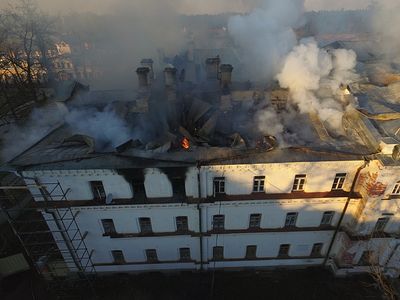 Пострадавшая от пожара Зимняя гостиница Валаамского монастыря будет отреставрирована