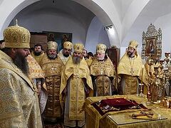 Romanian delegation of 15 priests concelebrates with Ukrainian hierarch on feast of 3 Holy Hierarchs