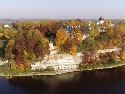 В Пскове завершается первый этап работ по укреплению основания Южной башни Снетогорского монастыря