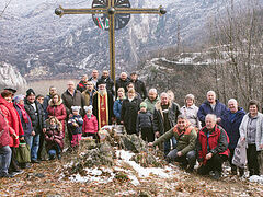 16-ft. luminescent cross consecrated in mountains above Bulgarian monastery