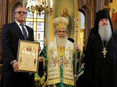 Patriarch Theophilos of Jerusalem celebrated the feast of the Holy Spirit in the Russian Mission church