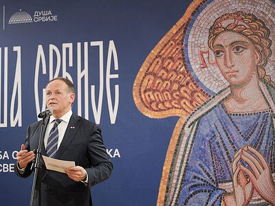 В Белграде проходит выставка об уникальных мозаиках собора свт. Саввы