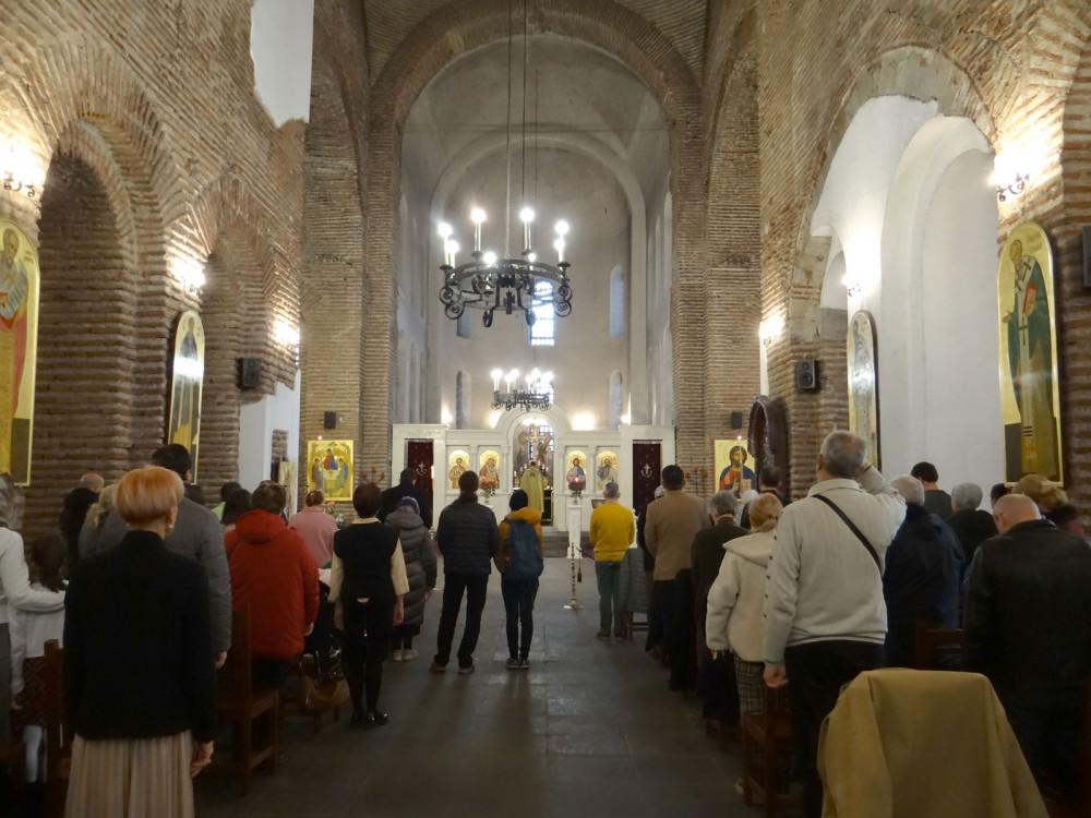 The nave during the liturgy