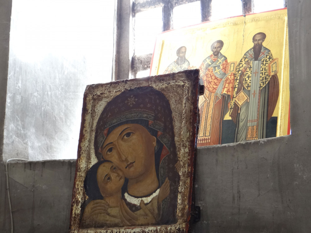 Icons at the east end of the church