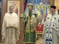 Serbian Patriarch serves at St. Sava Monastery in Illinois—home of relics of St. Mardarije