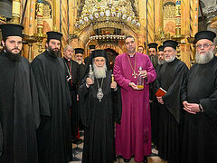 Orthodox and Anglican bishops of Jerusalem consecrate oil for coronation of British king
