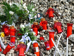 Memorial prayers at site of Greek train accident