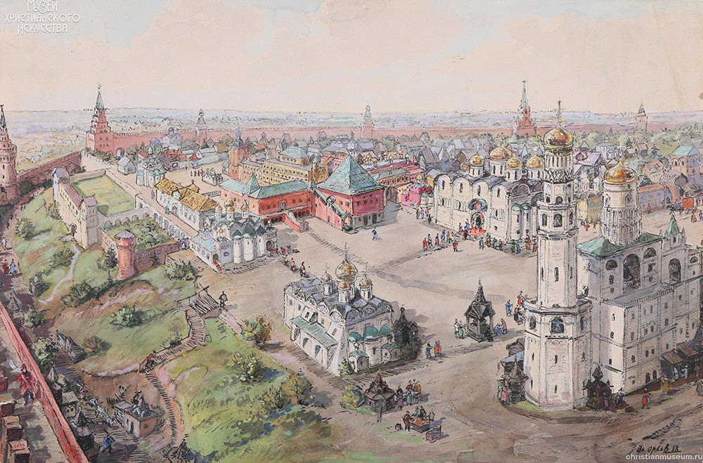 Вид Московского Кремля в XVII веке
