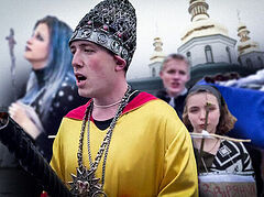 Schismatics hold satanic “funeral” for UOC outside Kiev Caves Lavra (+VIDEO)
