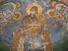 Restorers saving beautiful Byzantine frescoes in church in North Macedonia
