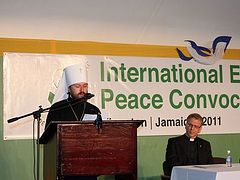 Metropolitan Hilarion speaks at the opening of the International Ecumenical Peace Convocation in Kingston
