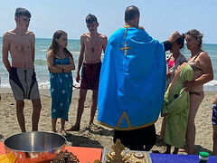 Children baptized during Albanian Orthodox summer camp