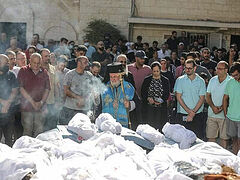 Funeral and memorial prayers for victims of Gaza monastery blast