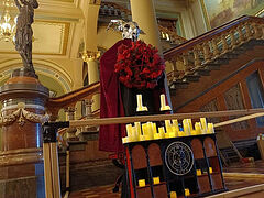 Navy veteran topples satanic display in Iowa Capitol, blasts “anti-Christian” acts by gov't