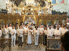 On the Saturday of Lazarus, 43 individuals were welcomed into the Orthodox Church by Archbishop Nikitas Lulias