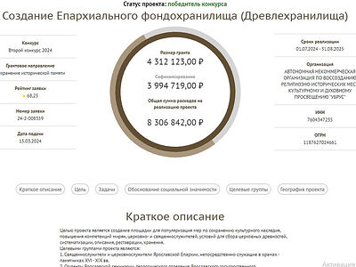 Президентский грант на создание епархиального древлехранилища получен в Ярославской епархии