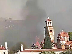 Monastery of St. Ephraim in Nea Makri saved from wildfire at last minute