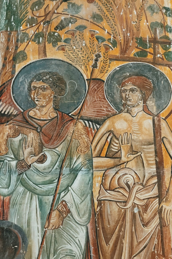 Fragment of a copy of the fresco called, “The Bosom of Abraham”. Akhtala, church of the Most Holy Mother of God, 13th c. (National Gallery of Armenia)