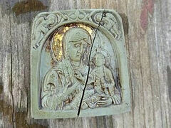 Stone icon discovered in 12th-century layers at Novgorod excavation site