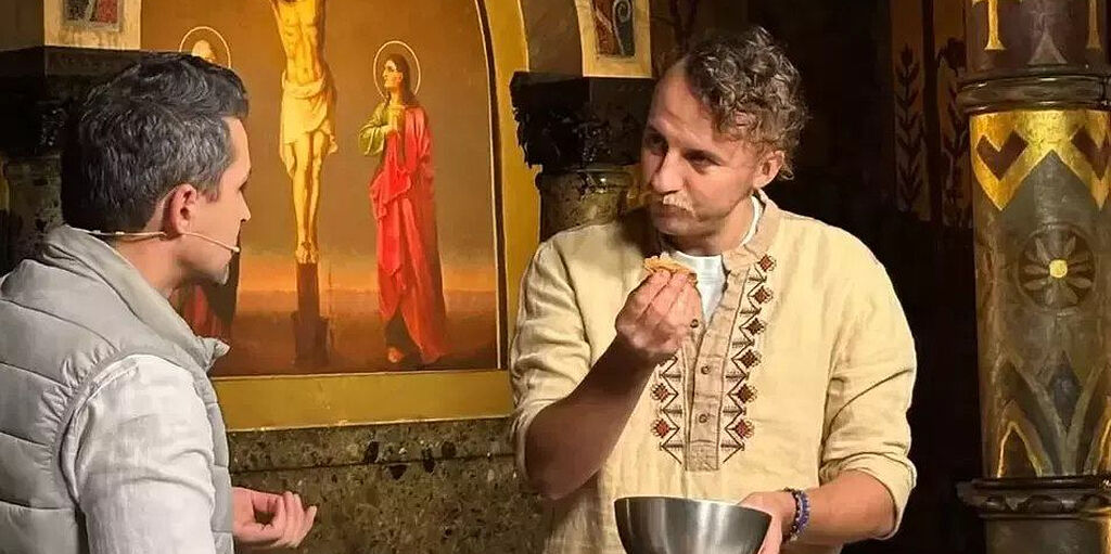 Στον Ιερό Ναό της Λαύρας των Σπηλαίων του Κιέβου που βρίσκεται στην Τράπεζα της Λαύρας έκαναν γυρίσματα για σόου μαγειρικής