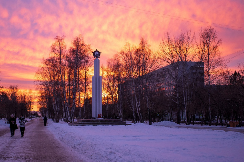 Sunset in the city