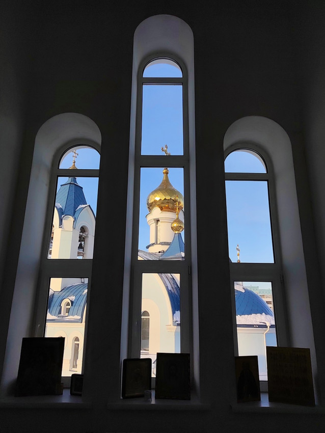 View of the church from the new Sunday school building