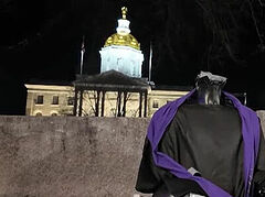 Orthodox Christian destroys Satanic Temple display in New Hampshire