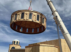 Hundreds gather as 30,000-pound dome lifted atop new Orthodox church in Washington City