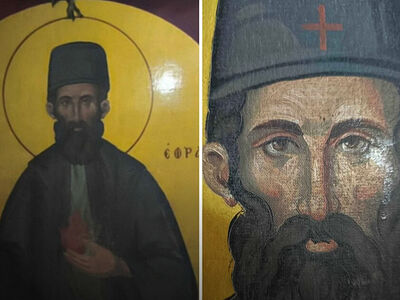 В греческой больнице мироточит икона прмч. Ефрема Нового, Неамакрийского Чудотворца