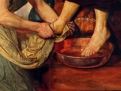 Христос у ног Иуды. Звуки воды, льющейся в таз