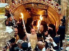 Holy Fire has descended in Church of Holy Sepulchre in Jerusalem
