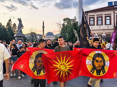 Family values parade held in North Macedonia in response to Skopje Pride