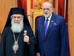 Patriarch of Jerusalem discusses Christan struggles with Ambassador Huckabee