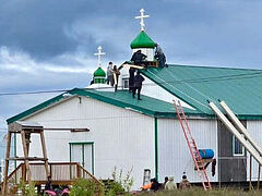 New cupolas installed on Alaskan village church