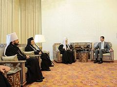 His Holiness Patriarch Kirill meets with President of Syria Bashar al-Assad