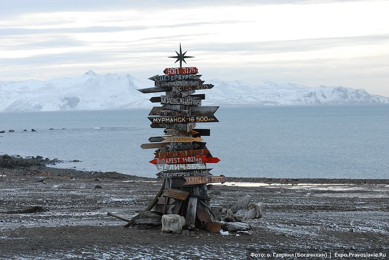 Πινακίδες σήμανσης στην Ανταρκτική προς όλες τις κατευθύνσεις